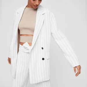 Aritzia Wilfred White Striped Cherrelle Blazer thumbnail 1