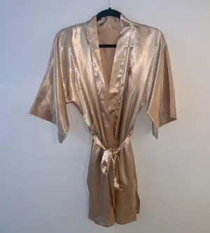 Beige Silky Robe Tan thumbnail 1