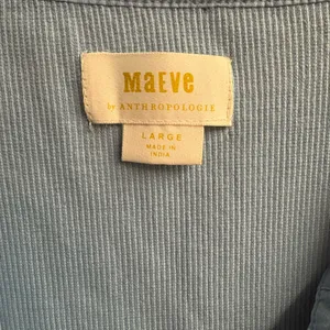 Maeve Anthropologie Ribbed 3/4 Sleeve V-Neck Top Size Large thumbnail 4