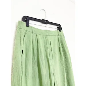 Abercrombie & Fitch Sloane Co-ord Linen Blend Wide Leg Trouser Size 12/31 Green thumbnail 7