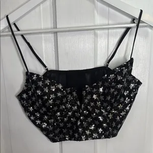By Anthropologie Sequin Star Bralette W1366 Sz Medium thumbnail 5