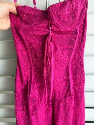 Outcast Ashby Dress Hot Pink Lace Corset Maxi Dress thumbnail 4