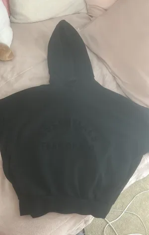 Fear of God Essentials Nylon Fleece Hoodie 'Jet Black/Jet Black' thumbnail 1