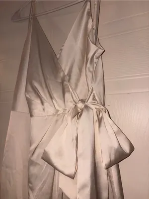 Express Conscious Edits Satin Faux Wrap Dress thumbnail 5