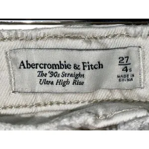 Abercrombie & Fitch The 90s Straight Ultra High Rise White Denim Jeans Size 27 4 thumbnail 3