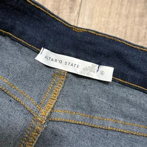 Altar’d State Studded Denim Mini Skirt Dark Wash NWOT Size Small thumbnail 6