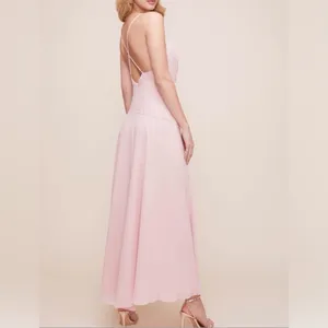 ASTR The Label Pink Chiffon Maxi Dress Ruffle Wrap Bridesmaid Formal Medium thumbnail 2