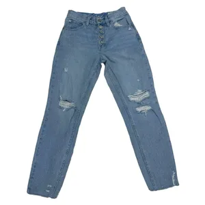 We The‎ Free People Straight Jeans Women Sz 24 Button Fly High Rise Distressed thumbnail 2