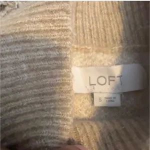 LOFT Women's Beige White Buffalo Check Mock Neck‎ Sweater Size S thumbnail 2