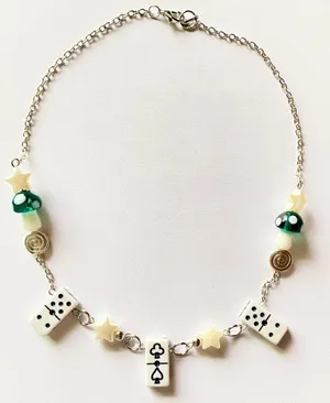y2k Kawaii funky fairy mushroom & mix beads unique necklace🎲⭐️🍄⭐️🌀 thumbnail 1
