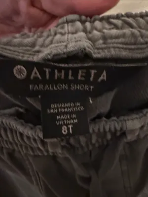 Athleta Farallon Drawstring Sweat Shorts Washed Gray Size 8 Tall thumbnail 4