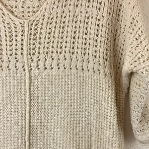*Billabong Cream Colored Open Knit Hi Low Coastal 3/4 Sleeve Size S SweaterA115 thumbnail 6