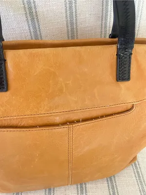 HOBO Cecily Leather Mini Tote Honey Brown Double Handle Satchel Purse Bag thumbnail 9