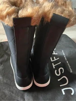 Just fab Marley quilted faux fur cold weather winter boots black size 9.5 thumbnail 3