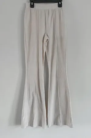 Aerie cream ribbed flare leggings thumbnail 1