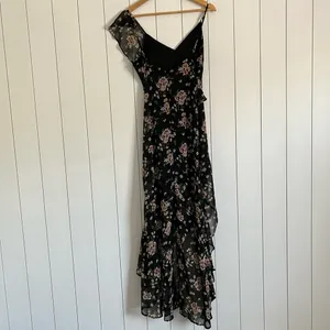 Lulus Harmonia Black Floral Print High-Low Maxi Dress thumbnail 7