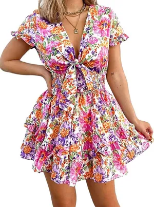 Summer A-Line Floral Sundress thumbnail 5