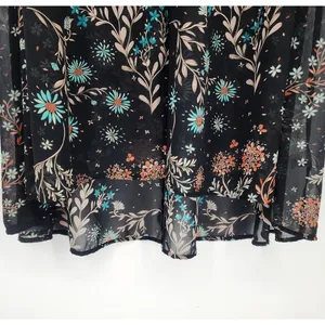 Boutique+ Floral High-Low Duster Kimono Black Women’s Size 1X thumbnail 11