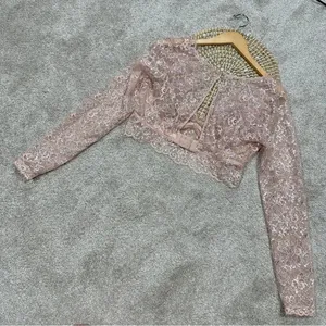 NWT Victoria’s Secret Dream Angels Allure Shimmer Long Sleeve Bra Top Lace XL thumbnail 7