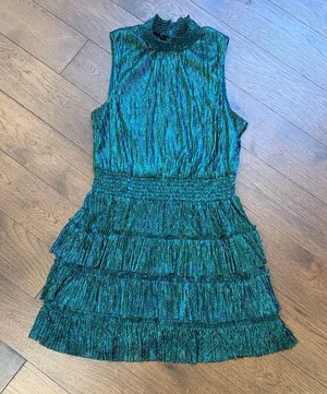 1. State Metallic Shimmering Sleeveless Dress Large C11-039 thumbnail 1