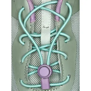 NWT Athletic Works Bungee Lace Jogger Sneakers Grey Purple Size 6 thumbnail 3
