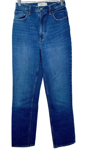 Abercrombie & Fitch The ’90s Straight Ultra High Rise Blue Denim Jeans Size 25 0 thumbnail 1