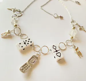 y2k Kawaii funky grunge mix beads & charms unique necklace🎲⭐️📱⭐️🌀 thumbnail 1