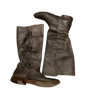 Frye Paige buckle riding boots tall grey leather size 8.5 equestrian southwest thumbnail 3