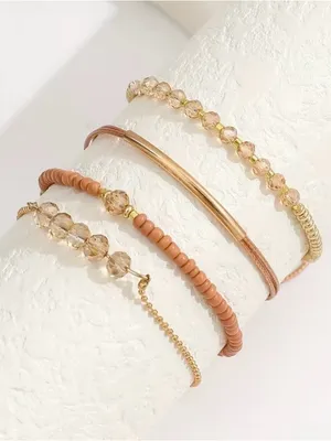 4Pcs Glass Wayerproof Bracelets Tan thumbnail 2
