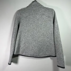 Lululemon‎ Its Fleecing Cold Zip Up Jacket Heathered White Dark Carbon Size 6 thumbnail 2