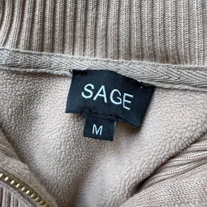 Sage Ribbed Trim Quarter Zip Sweatshirt thumbnail 4