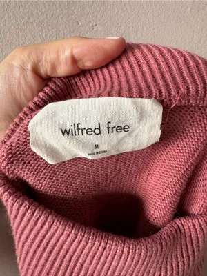 Wilfred Free Aritzia Women’s Merino Wool Mauve Mock Neck Sweater Medium thumbnail 2