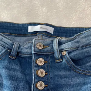 Kancan womens small cut off bermuda denim jean shorts blue distressed casual vac thumbnail 2