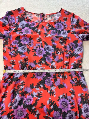 Free‎ People Coral Dress with Purple Floral Print thumbnail 9