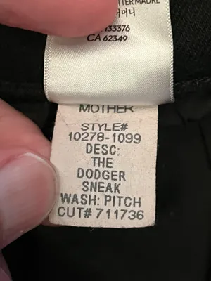 Mother The Dodger Sneak Jeans Womens 30 Black Dark Wash Straight Relaxed Denim thumbnail 12