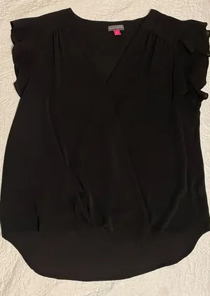 Vince Camuto Women’s Black Short Sleeve Work Blouse thumbnail 1