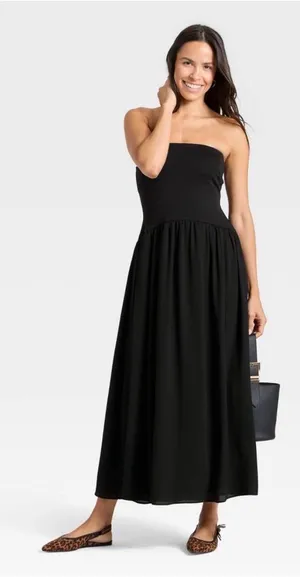 🌺Nwt A New Day Black Strapless Maxi Dress Size Medium🌺 thumbnail 1