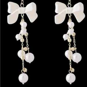 Retro Style Bow Decor‎ Faux Pearl Tassel Earrings *Fashion Earrings thumbnail 11