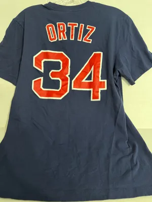 The Nike Tee MLB Women's Navy Blue Red Sox Short Sleeve Tee Number 34 Ortiz thumbnail 3