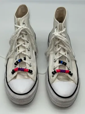 Converse Women's Chuck Taylor All Star Lift Hi White Canvas Sneaker-Size 10 thumbnail 1