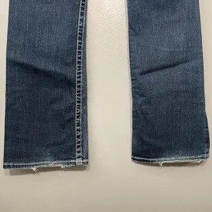 Buckle BKE Denim Kate Jeans Size 28X31.5 Whiskered Blue Western Bootcut Low Rise Y2K thumbnail 6