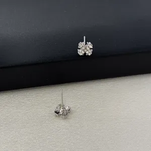 6mm CZ Cross Stud Earrings for Men Women Streetwear Punk Hip Hop Unisex Style thumbnail 3