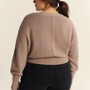 Abercrombie & Fitch Button Front V-Neck Cardigan Sweater Light Brown Size Small thumbnail 4