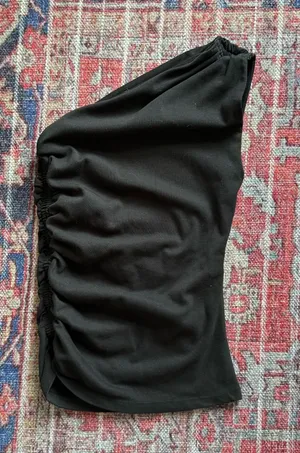 ZARA One-Shoulder Top Black thumbnail 1