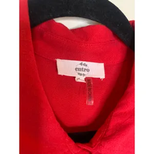 Entro Red Romper Sz Large Boho Casual Loungewear Linen Blend thumbnail 8