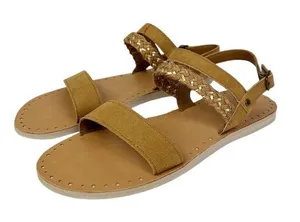 UGG Elin Flat Leather Sandals Braided Strap Chestnut Tan Brown‎ Size 10 thumbnail 1