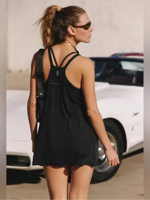 Free People Hot Shot Mini Dress in Black S thumbnail 5