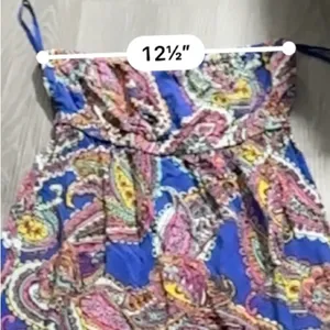 Banana Republic Factory Blue & Pink Multi Paisley Print Strapless Maxi Dress‎ 4 thumbnail 7