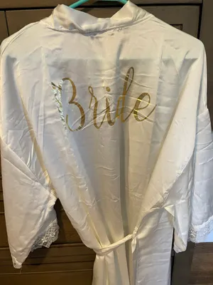 Bridal Silk Robe White Size L thumbnail 2