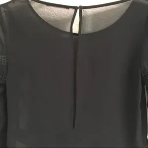 H&M black sheer lace long sleeve blouse S*‎ thumbnail 5